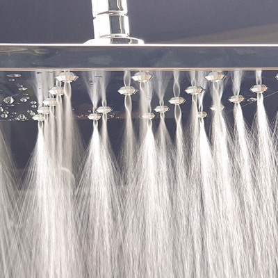 Bộ đài sen, tay sen vuông nhựa ABS mạ Chrome cao cấp Eurolife EL-DSV 02 (Trắng bạc)