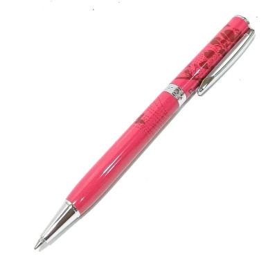 Bút Bi Kim Loại Nắp Vặn Cao Cấp Hoa Hồng Mực Xanh - Pentel B811B1-C
