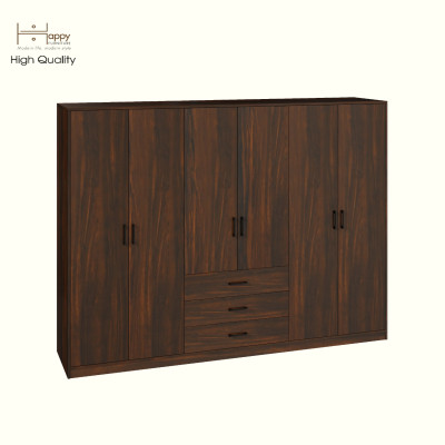 HAPPY FURNITURE , HEINEE - Tủ quần áo 6 cửa mở, TCM_218 , 240cm x 54cm x 180cm DxRxC, sản phẩm phổ thông