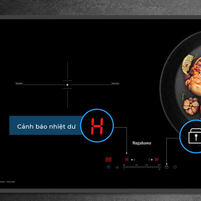 Miễn phí giao lắp toàn quốc - Bếp đôi điện từ Nagakawa UltraSlim NK2C28M - Made in Malaysia - Bảo hành 5 năm - Hàng chính hãng