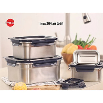Bộ 4 hộp CAO iMAT inox dùng vi sóng 
