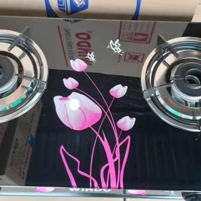 Bếp Gas Đôi Mặt Kính Sen Đồng WINDO 719GL Cao cấp - Hàng Chính Hãng