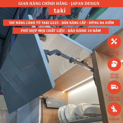 Tay Nâng Cánh Tủ TAKI Bản Nâng Cấp G225, Bản Nâng Cấp 2025 - Có Điều Chỉnh Lực - Bảo Hành 10 Năm