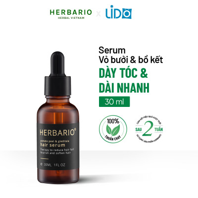 Serum mọc tóc tinh dầu vỏ bưởi & tinh dầu bồ kết herbario 30ml tinh chất kích thích mọc tóc nhanh, ngăn rụng tóc, hỗ trợ trị Rụng Tóc, làm tóc dài nhanh