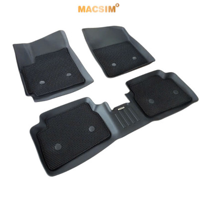 Thảm 2 lớp (sd3) dạng lưới lục giác cho Hyundai I10 2014-2021 bề mặt cao su siêu sạch nhãn hiệu Macsim