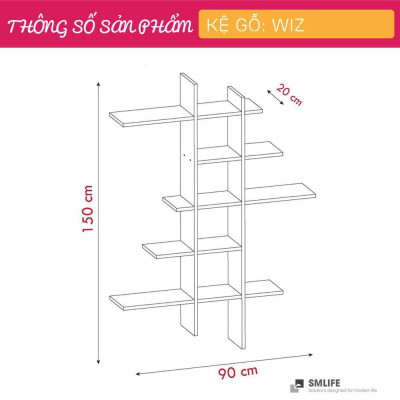 Kệ gỗ trưng bày kiểu dáng thanh lịch SMLIFE Wiz