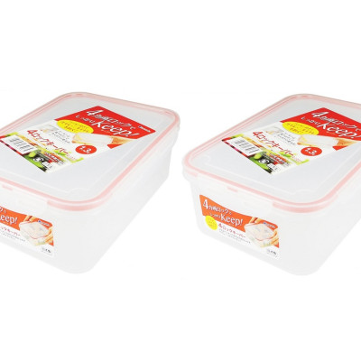 Combo 02 hộp thực phẩm chữ nhật inomata 1300ml hàng nội địa Nhật Bản