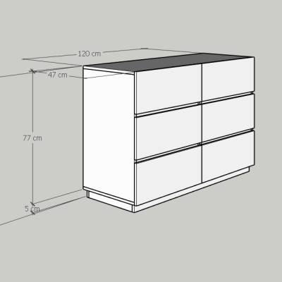[Happy Home Furniture] MACRO, Tủ đựng đồ - 6 ngăn kéo ,  120cm x 47cm x82cm ( DxRxC), THK_038