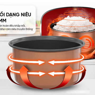 NỒI CƠM ĐIỆN 1.8L SUNHOUSE SHD8611R (700W) - Hàng chính hãng
