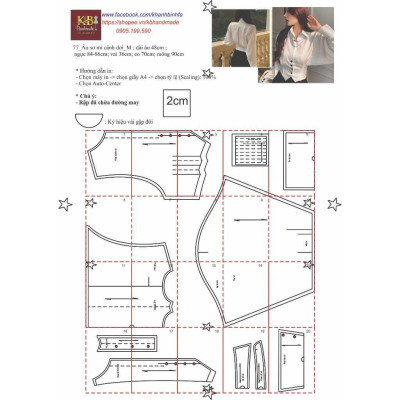 Rập giấy áo sơ mi cánh dơi mã 77 - Bản vẽ