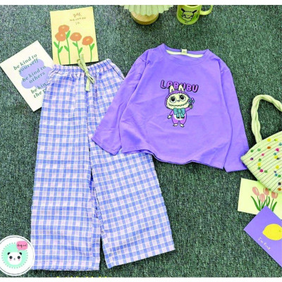 Rập Giấy bộ quần suông áo thun tay dài mã R42