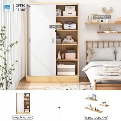 Tủ Quần Áo Simple Kết Hợp Cửa Lùa Hiện Đại Thương Hiệu SIB Decor TA06