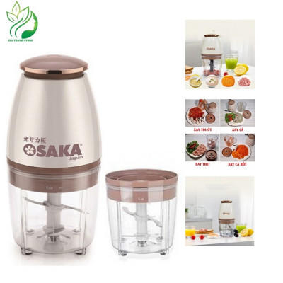 Máy xay Osaka Japan Model Mới, Máy Xay Sinh Tố Cầm Tay Mini Đa Năng 350W HOT, Máy Xay Thịt Xay Đá nắp đồng, Hàng chính hãng