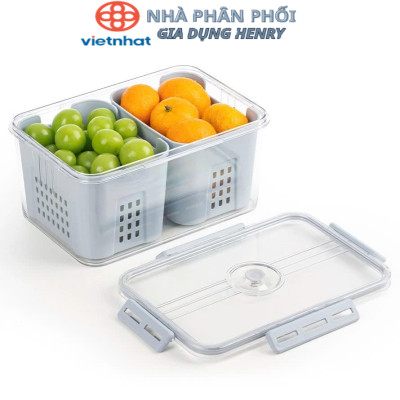 Hộp thực phẩm chữ nhật 2 ngăn Hokori 6570 - Hàng chính hãng nhựa Việt Nhật