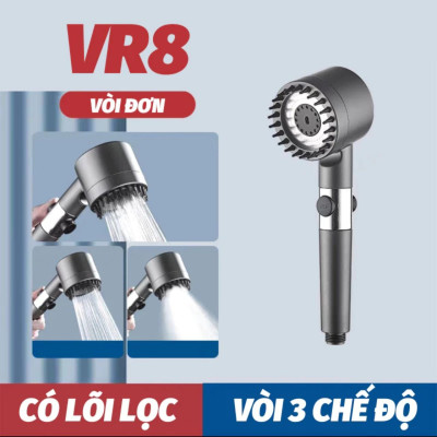 Vòi Sen Tăng Áp, Đầu Vòi Hoa Sen Mát Xa 4 Trong 1, 3 Chế Độ Áp Suất Cao Tiết Kiệm Nước, Lõi Cotton Lọc Cho Nhà Tắm - HÀNG chính hãƞg MINIIN