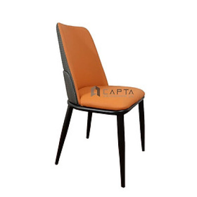 Ghế ăn có nệm bọc simili chân sắt sơn tĩnh điện màu đen nhập khẩu HCM ECO 14A-P