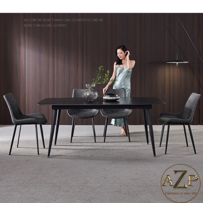 Bàn Ghế Ăn Phong Cách Đương Đại Châu Âu - Xu Hướng Hiện Nay Cho Không Gian Hiện Đại - Chân Thép Mặt Đá - Hàng Nhập Khẩu AZP