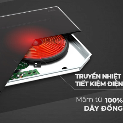 Bếp đôi điện từ Sunhouse SHB9101S - Hàng chính hãng