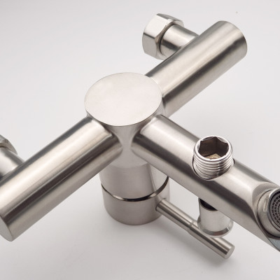 Bộ vòi sen nóng lạnh Inox SUS 304 Eurolife EL-1201 (Trắng vàng)