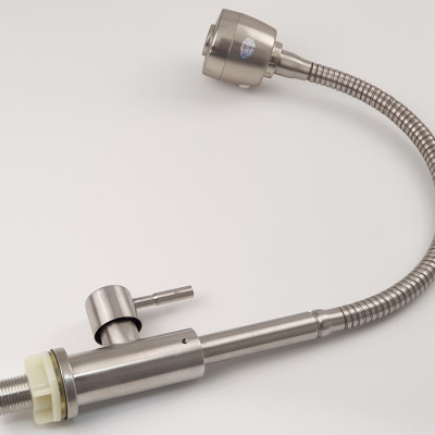 Vòi rửa chén lạnh Inox SUS 304, cần lò xo Eurolife EL-RC09 (Trắng vàng)