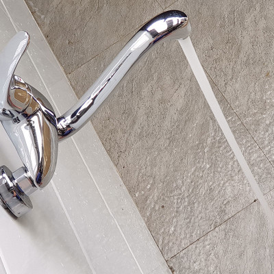 Tên sVòi rửa chén âm tường nóng lạnh Đồng mạ Chrome Eurolife EL-T015AT (Trắng bạc)