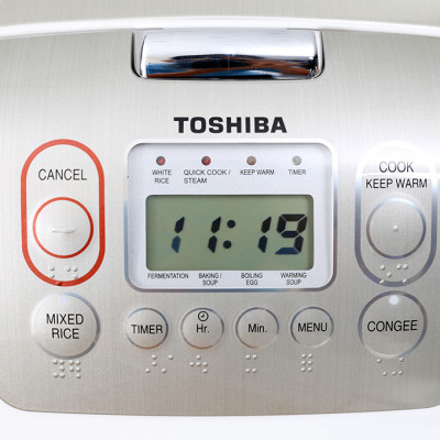 Nồi cơm điện tử Toshiba RC-10NMFVN(WT) - 1.0L - Xuất xứ Thái Lan - Lòng nồi dày 4mm, 2 lớp chống dính trong và ngoài - Chế độ nấu tự động đa dạng - Hàng chính hãng, bảo hành 12 tháng, chất lượng Nhật Bản