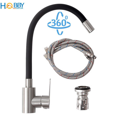 Vòi rửa chén bát nóng lạnh xoay 360 độ inox 304 Hobby home decor VTM1