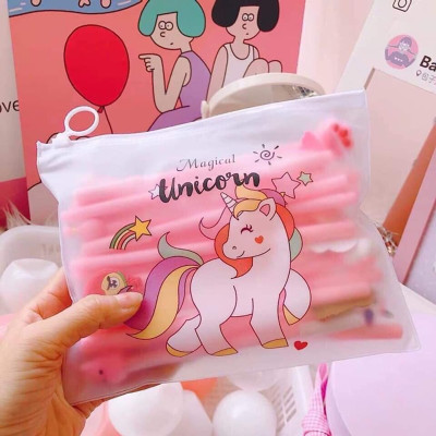 Set 20 Bút Bi Cây Viết Dễ Thương - Có Nhiều Hoạ Tiết Khác Nhau - Tặng kèm Túi Zip Đựng - Hàng Loại 1- Chính Hãng MINIIN