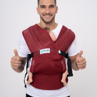 Địu vải BUBI Gen 3 - 100% LƯỚI - ĐỎ ĐÔ