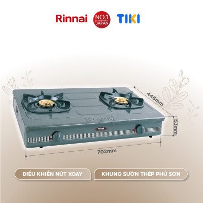Bếp gas dương Rinnai RV-770(G) mặt bếp men và kiềng bếp men - Hàng chính hãng.
