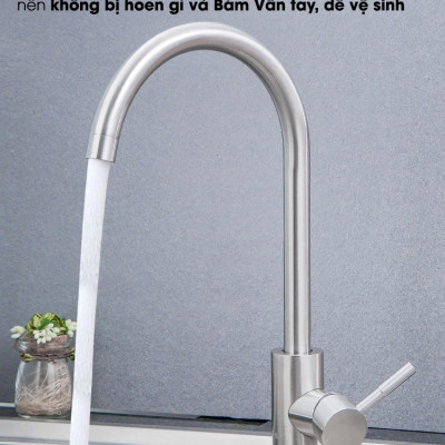 Vòi nước rửa chén KOSKO inox 304, vòi rửa chén bát tròn nóng lạnh phù hợp với nhiều loại bồn rửa chén và chậu rửa bát chén khác nhau