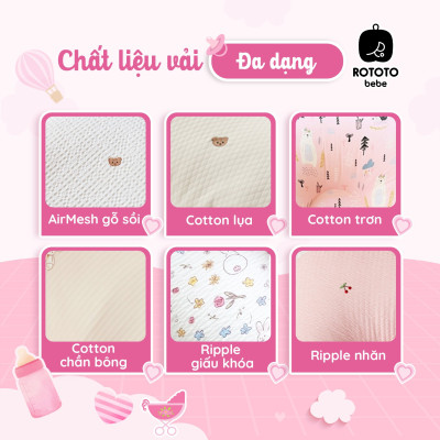 Gối chống trào ngược cho bé Rototo Bebe chất liệu đặc biệt Ripple gợn sóng - Caro bạc hà