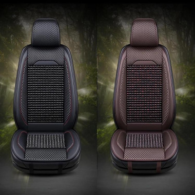 Lót Ghế ô tô Chất Liệu Da Cao Cấp Phủ 1 Ghế Trước,Có Đan Hạt Gỗ Chống Nóng, Massage Lưng cao cấp