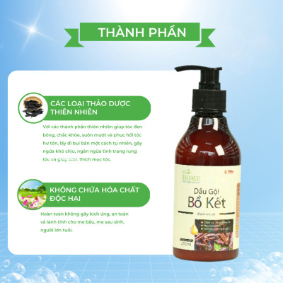 Dầu Gội Đầu Chiết Xuất Bồ Kết Công Nghệ Sinh Học ECOHOME 250ml Giúp Tóc Dưỡng Ẩm Mượt Mà Hương Thơm Lâu