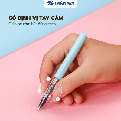 Combo Bút máy và 10 Ống mực xóa được Mazzic Thiên Long - Ngòi cải tiến, trơn, êm với ống mực không lắng cặn