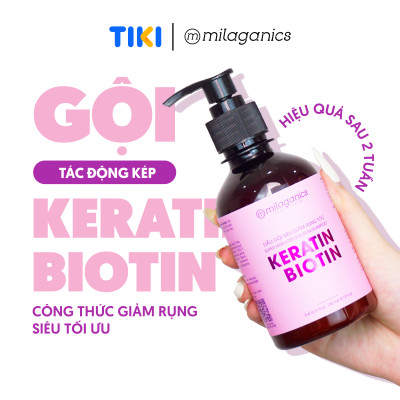Dầu gội MILAGANICS - Keratin & Biotin, mọc tóc nhanh, ngừa rụng, hiệu quả sau 2 tuần - 240ml