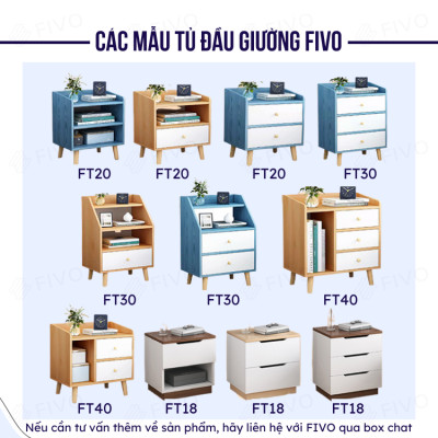 Tủ Tab Đầu Giường Mini FIVO Mẫu FT20 Có Hộc Tủ Tiện Lợi Phong Cách Đơn Giản, Phù Hợp Cho Mọi Kiểu Nhà, Sản Phẩm Nội Thất Lắp Ráp Thông Minh