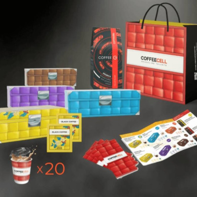 Combo 5 Bộ Tờ Rơi Leaflets Catalogue Bộ Sưu Tập Cà Phê Nhân Sâm - COFFEECELL - Thiết kế đặc sắc và đẹp mắt - Hàng Chính Hãng
