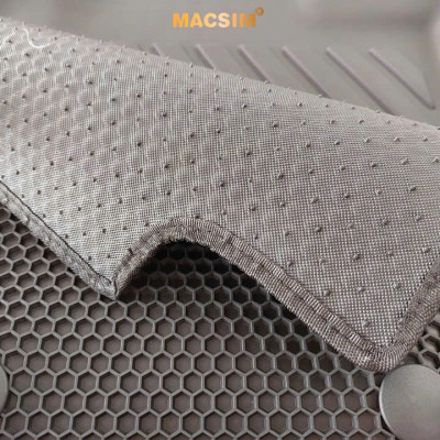 Thảm ô tô sd3 2 lớp dạng lưới lục giác Vinfast VF9- 7 chỗ  (màu đen) - bề mặt cao su siêu sạch - Macsim