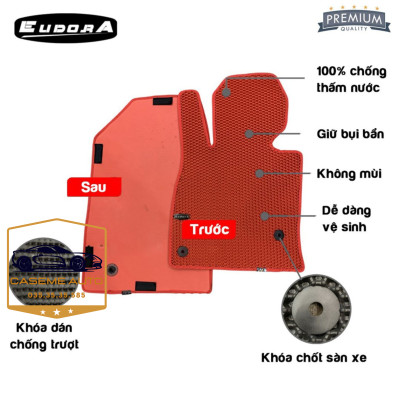 [VINFAST VF 8] Thảm Trải Sàn, Lót Sàn Ô Tô Cao Su Eudora CloudFoam Thiết Kế Theo Xe Dành Cho Xe VINFAST VF 8, Chống Nước, Không Mùi, Ngăn Bụi Bẩn, Dễ Vệ Sinh - Hàng Chính Hãng