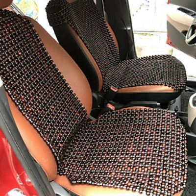 Đệm Lót Ghế Xe Ô Tô Hạt Gỗ Mun Cao Cấp Hạt 1.8cm ( hình thật )