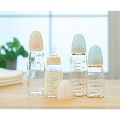 Combo : Bình Sữa Thủy Tinh G-150ml ChuchuBaby + Núm Vú Silicon ( Box type, chống đầy hơi ) ChuchuBaby