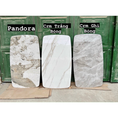 Bàn ăn mặt đá ceramic bóng chân chéo chữ x cong kết hợp ghế Sarin