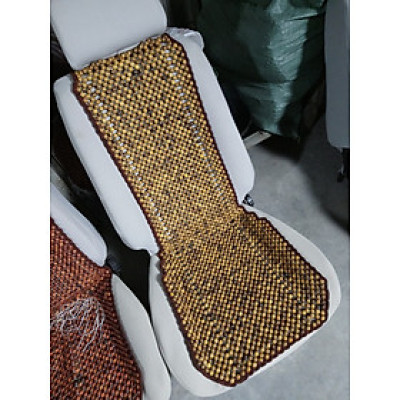 Đệm Lót Ghế Xe Ô Tô Hạt Gỗ Bách Xanh Hạt 1.2cm - Kết Viền Mép Thủ Công ( hình thật )