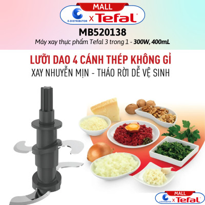 Máy xay thực phẩm Tefal 3 trong 1 MB520138 - 300W, 400mL - Hàng Chính Hãng - Bảo Hành 12 Tháng