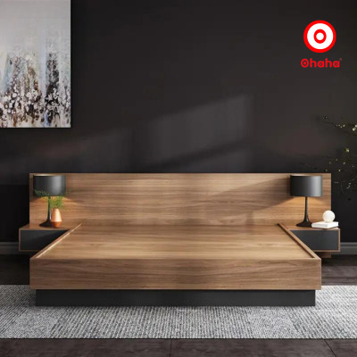 [Miễn phí vận chuyển & lắp đặt] Giường ngủ bệt thông minh kiểu Nhật cao cấp kèm 2 tap đầu giường và hộc nâng Ohaha - GB011