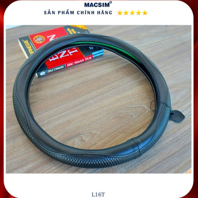 Bọc vô lăng cao cấp Macsim mã L16T-2 chất liệu da thật lõi cao su non - Khâu tay 100% phù hợp các loại xe