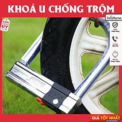 Khóa Chữ U Chống Trộm Chắc Chắn Chống Nước Cho Xe Máy, Xe Đạp Điện Có Chìa Khóa