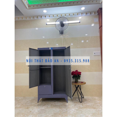 Tủ sắt quần áo 3 cửa ngang 1m2 cao 1m8 sơn tĩnh điện - MÀU HỒNG