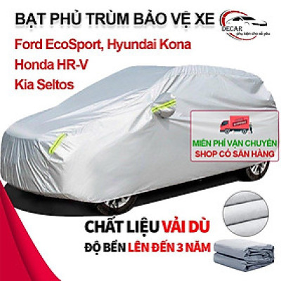 Bạt vải dù oxford bảo vệ xe ô tô, áo trùm oto, cho dòng xe Ford EcoSport, Hyundai Kona, Honda HR-V, Kia Seltos